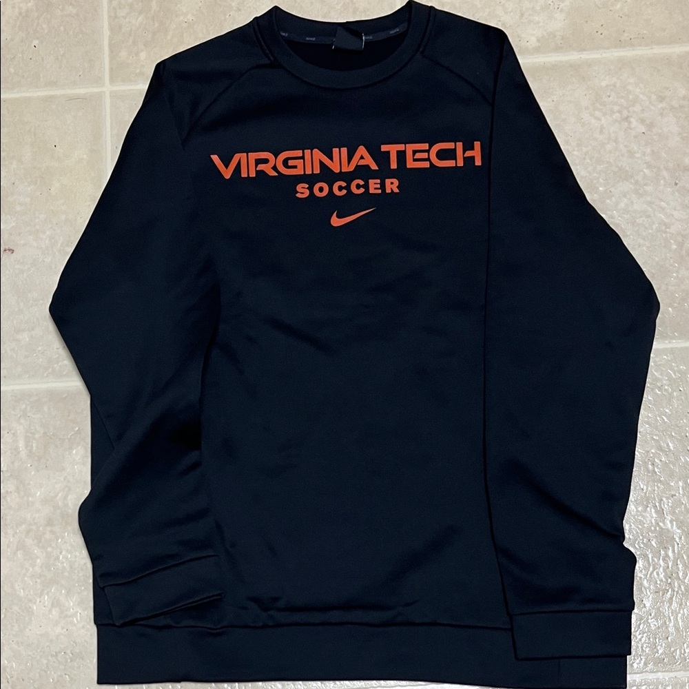 Nike Black and Orange Virginia Tech Soccer Crewneck Sweatshirt